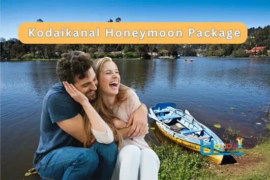 Newlywed couple enjoying Kodaikanal boat ride